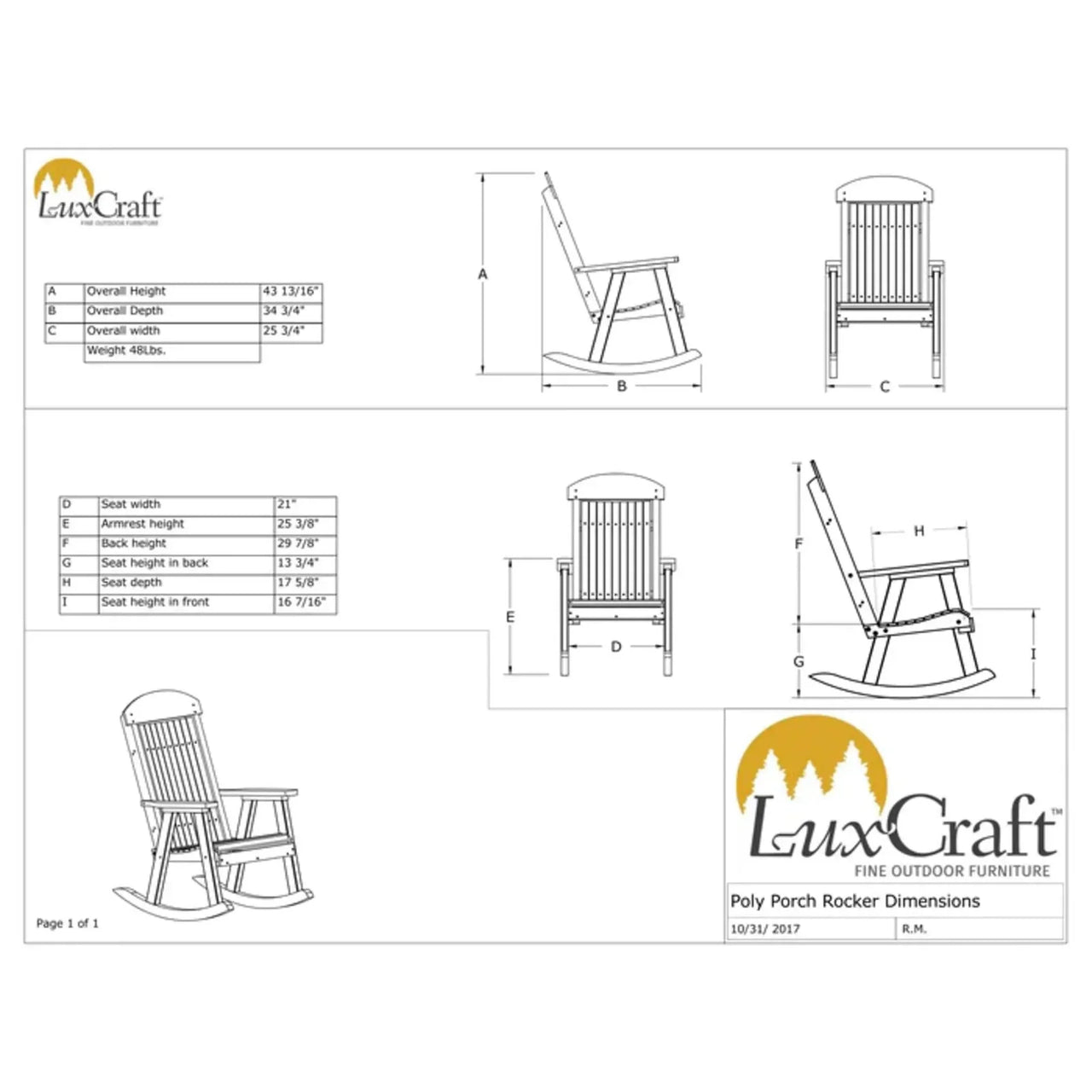 LuxCraft Porch Rocking Chair