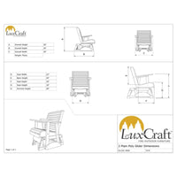 Thumbnail for LuxCraft 2' Plain Rollback Poly Glider Chair