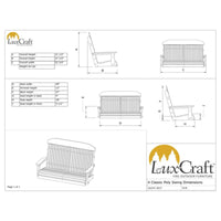 Thumbnail for LuxCraft 4' Classic Highback Poly Porch Swing