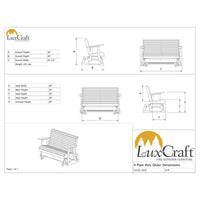 Thumbnail for LuxCraft 4' Rollback Plain Poly Outdoor Glider Chair