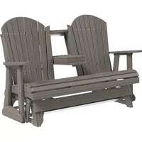 Thumbnail for LuxCraft 5' Adirondack Poly Glider Chair With Fold Down Console