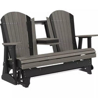 Thumbnail for LuxCraft 5' Adirondack Poly Glider Chair With Fold Down Console