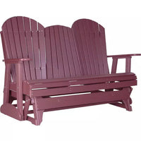 Thumbnail for LuxCraft 5' Adirondack Poly Glider Chair With Fold Down Console