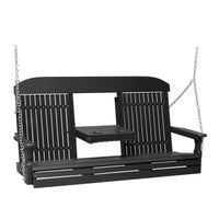 Thumbnail for LuxCraft 5' Classic Highback Poly Porch Swing With Flip Down Center Console