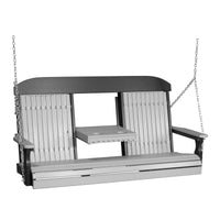 Thumbnail for LuxCraft 5' Classic Highback Poly Porch Swing With Flip Down Center Console