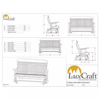 Thumbnail for LuxCraft 5' Classic Poly Double Glider Chair With Center Tray