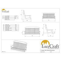 Thumbnail for LuxCraft 5' Classic Highback Poly Porch Swing With Flip Down Center Console