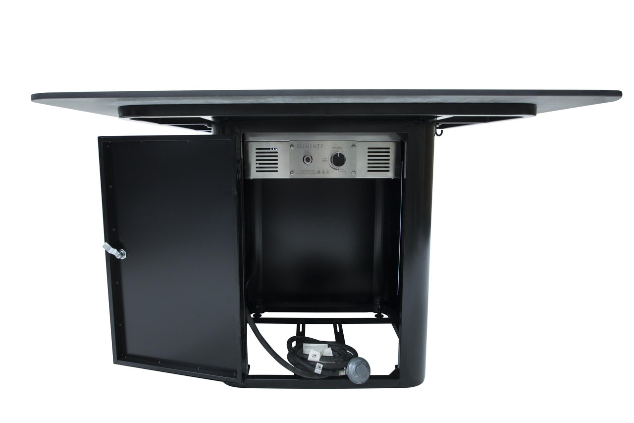 Elementi Plus Brugge Marble Porcelain Fire Pit Dining Table