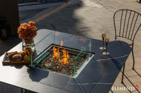 Thumbnail for Elementi Plus Brugge Marble Porcelain Fire Pit Dining Table