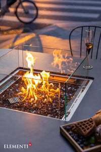 Thumbnail for Elementi Plus Brugge Marble Porcelain Fire Pit Dining Table
