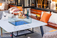 Thumbnail for Elementi Plus Helsinki Marble Porcelain Fire Pit Dining Table