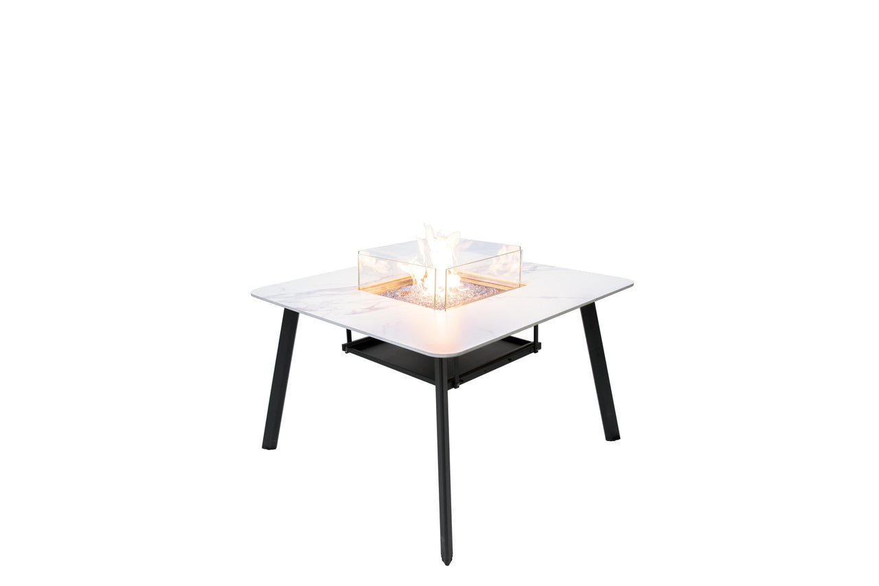 Elementi Plus Helsinki Marble Porcelain Fire Pit Dining Table