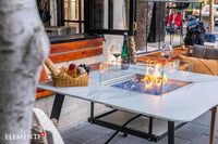 Thumbnail for Elementi Plus Helsinki Marble Porcelain Fire Pit Dining Table