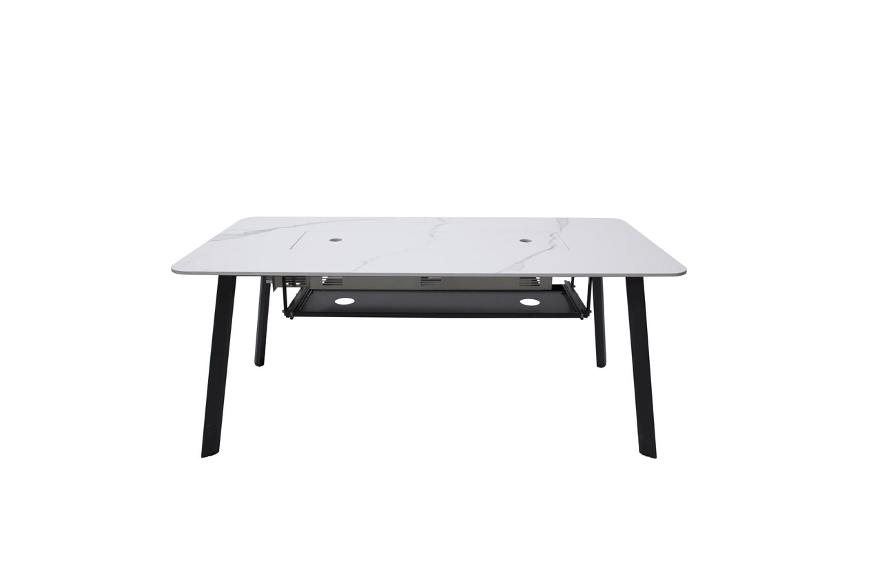 Elementi Plus Oslo Marble Porcelain Fire Pit Dining Table