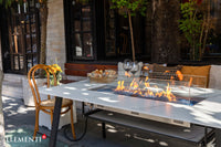 Thumbnail for Elementi Plus Oslo Marble Porcelain Fire Pit Dining Table