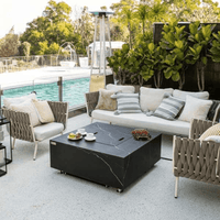 Thumbnail for Elementi Plus Sofia Marble Porcelain Fire Table OFP103BB