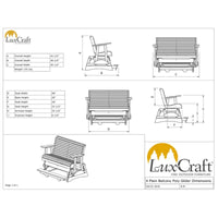 Thumbnail for LuxCraft 4' Plain Poly Balcony Glider Chair