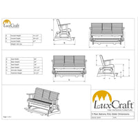 Thumbnail for LuxCraft 5' Plain Poly Balcony Glider Chair