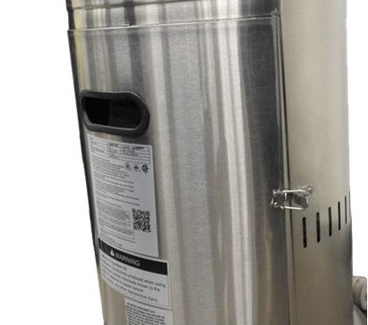 AZ Patio Heaters Tall Stainless Steel Hammered Patio Heater With Table