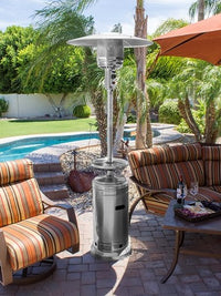 Thumbnail for AZ Patio Heaters Tall Stainless Steel Hammered Patio Heater With Table