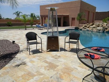 AZ Patio Heaters Compact Commercial Hammered Bronze Glass Tube Heater