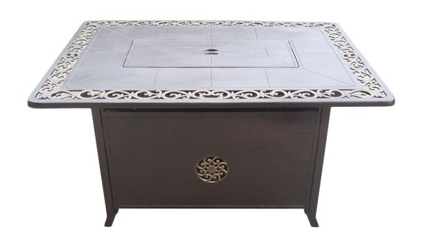 AZ Patio Heaters Rectangular Cast Aluminum Fire Pit