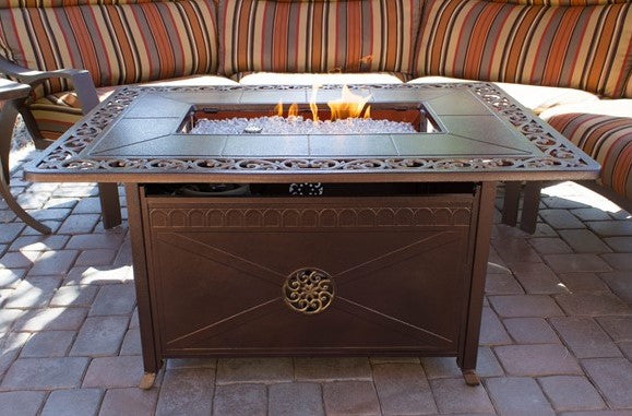 AZ Patio Heaters Rectangular Cast Aluminum Fire Pit
