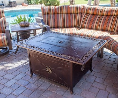 AZ Patio Heaters Rectangular Cast Aluminum Fire Pit