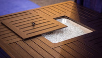 Thumbnail for AZ Patio Heaters Square Slatted Aluminum Bronze Fire Pit