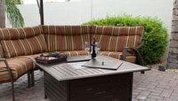 Thumbnail for AZ Patio Heaters Square Slatted Aluminum Bronze Fire Pit