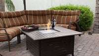 Thumbnail for AZ Patio Heaters Square Slatted Aluminum Bronze Fire Pit