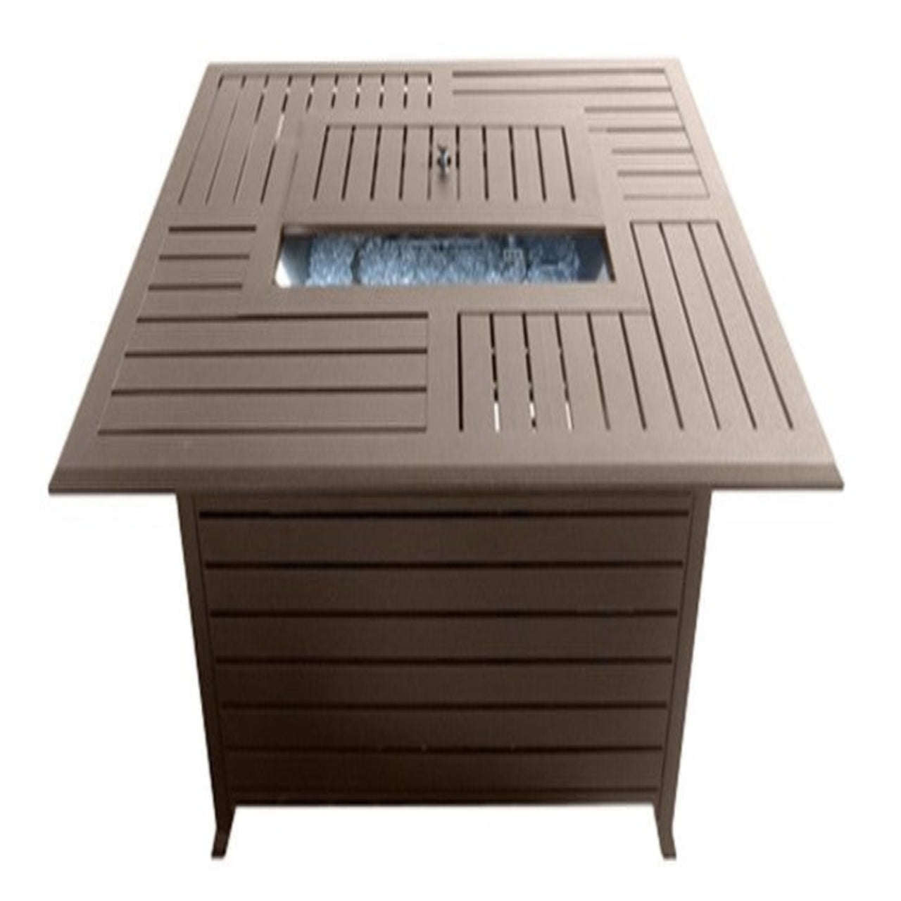 AZ Patio Heaters Rectangular Slatted Aluminum Fire Pit