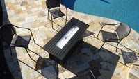 Thumbnail for AZ Patio Heaters Rectangular Black Mocha Fire Pit With Wind Screen