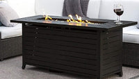 Thumbnail for AZ Patio Heaters Rectangular Black Mocha Fire Pit With Wind Screen