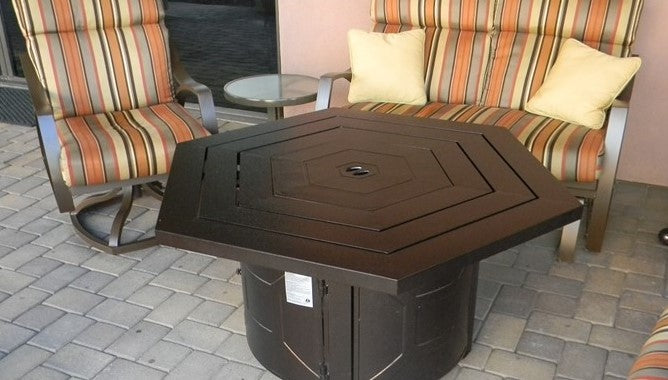 AZ Patio Heaters Hammered Bronze Hexagon Aluminum Fire Pit