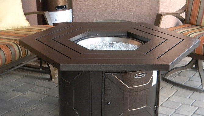 AZ Patio Heaters Hammered Bronze Hexagon Aluminum Fire Pit