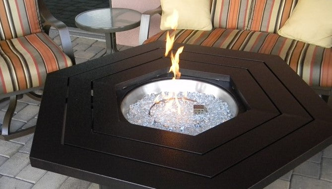 AZ Patio Heaters Hammered Bronze Hexagon Aluminum Fire Pit