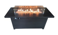 Thumbnail for AZ Patio Heaters Rectangle Hammered Bronze Fire Pit With Wind Screen