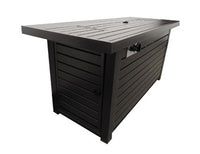 Thumbnail for AZ Patio Heaters Rectangle Hammered Bronze Fire Pit With Wind Screen