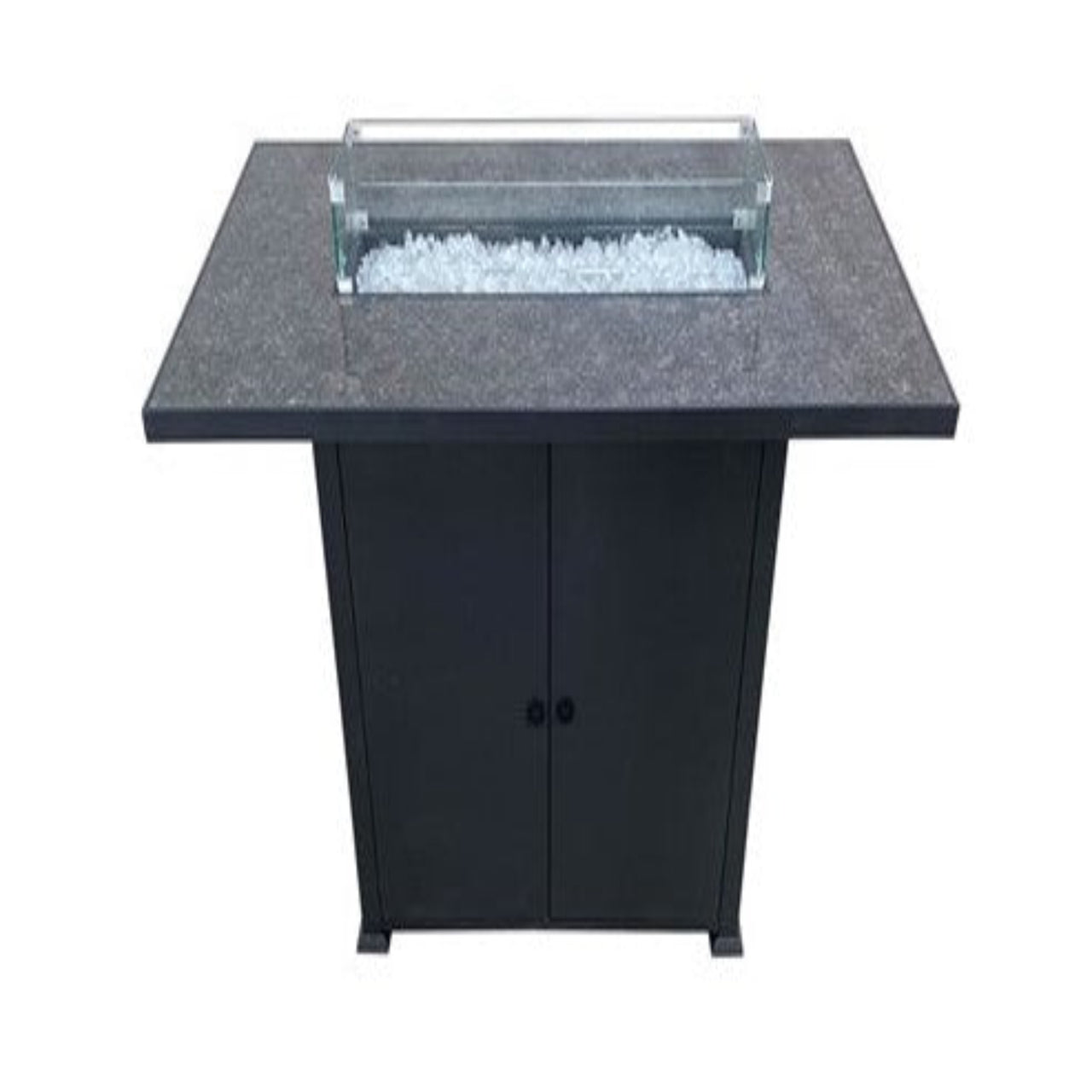 AZ Patio Heaters Rectangular Bar Height Marble Top Fire Pit With Wind Screen