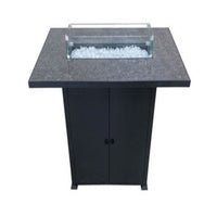 Thumbnail for AZ Patio Heaters Rectangular Bar Height Marble Top Fire Pit With Wind Screen