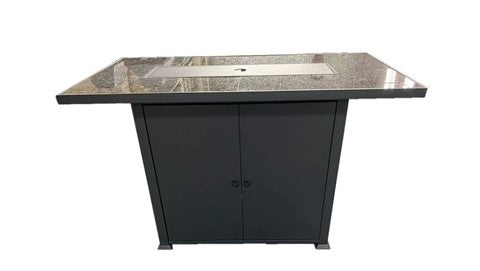 AZ Patio Heaters Rectangular Bar Height Marble Top Fire Pit With Wind Screen