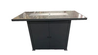 Thumbnail for AZ Patio Heaters Rectangular Bar Height Marble Top Fire Pit With Wind Screen