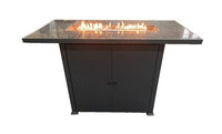 Thumbnail for AZ Patio Heaters Rectangular Bar Height Marble Top Fire Pit With Wind Screen