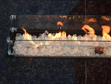 AZ Patio Heaters Rectangular Bar Height Marble Top Fire Pit With Wind Screen