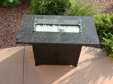 AZ Patio Heaters Rectangular Bar Height Marble Top Fire Pit With Wind Screen