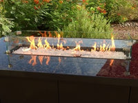 Thumbnail for AZ Patio Heaters Rectangular Bar Height Marble Top Fire Pit With Wind Screen