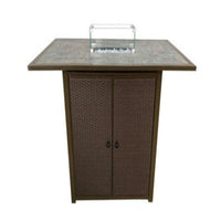 Thumbnail for AZ Patio Heaters Rectangular Bar Height Tile Top Fire Pit With Wind Screen