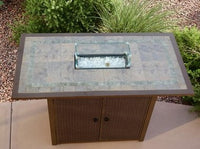 Thumbnail for AZ Patio Heaters Rectangular Bar Height Tile Top Fire Pit With Wind Screen