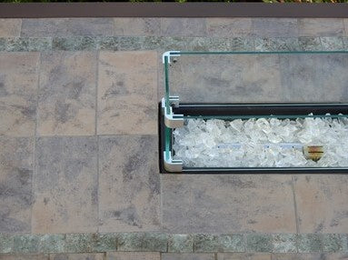 AZ Patio Heaters Rectangular Bar Height Tile Top Fire Pit With Wind Screen